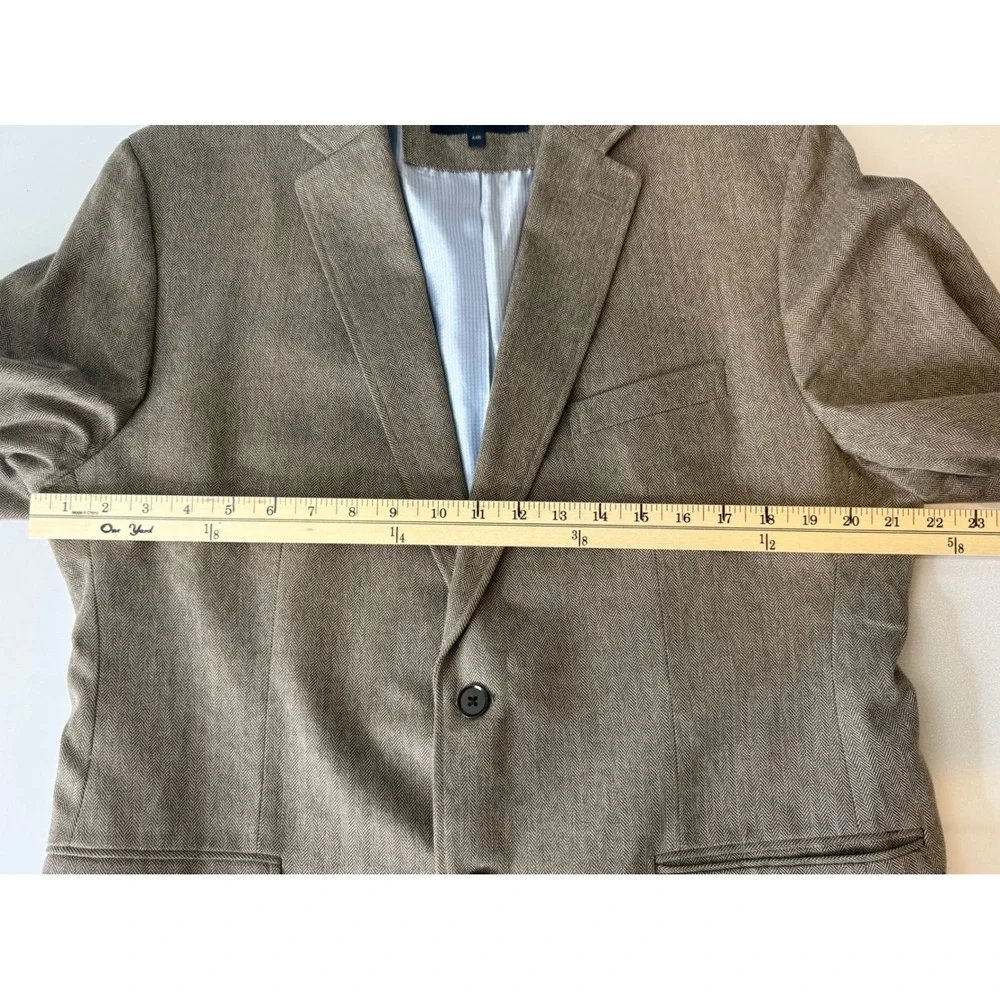 Banana Republic Blazer Mens 44R Brown Herringbone Tailored Fit Cotton Sport Coat